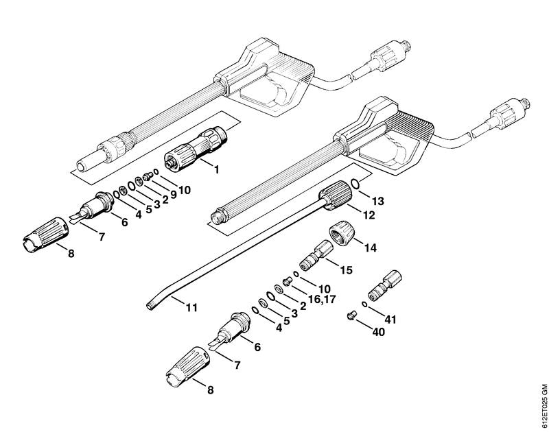 STIHL 4915-500-6312 Düse 0415 positie 9 technische tekening