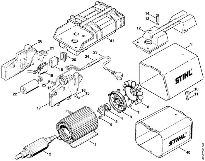 STIHL 4717-791-5700 Traggriff positie 12 technische tekening