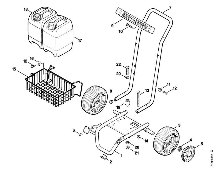 STIHL 4718-790-2800 Korb positie 15 technische tekening