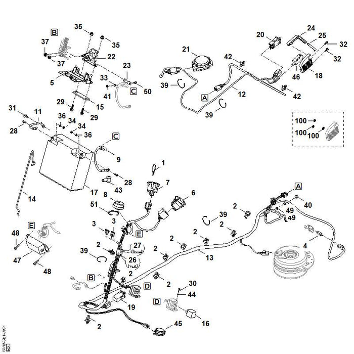 STIHL 6140-430-0520 Schalter positie 6 technische tekening