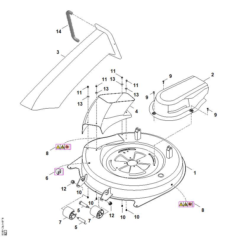 STIHL 6140-967-4411 Aufkleber positie 6 technische tekening
