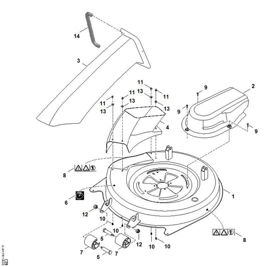 STIHL 6140-700-8511 Gehäuse positie 1 technische tekening