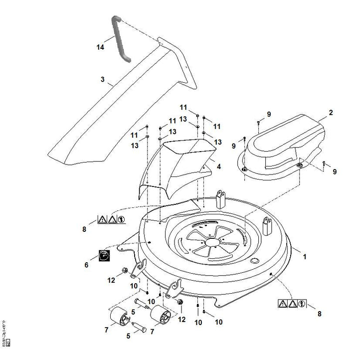 STIHL 6140-760-0902 Mähwerk kpl. positie -1 technische tekening