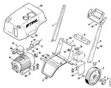 STIHL 4716-600-0230 Elektromotor 3x230 V, 380 V/50 Hz positie 14 technische tekening