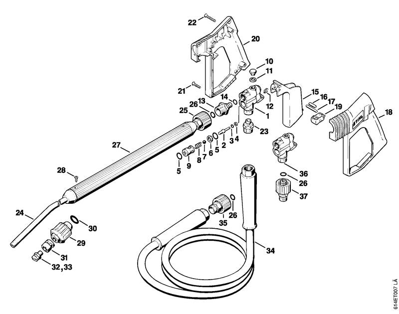 STIHL 4925-501-0211 Schutzrohr 400 mm positie 27 technische tekening