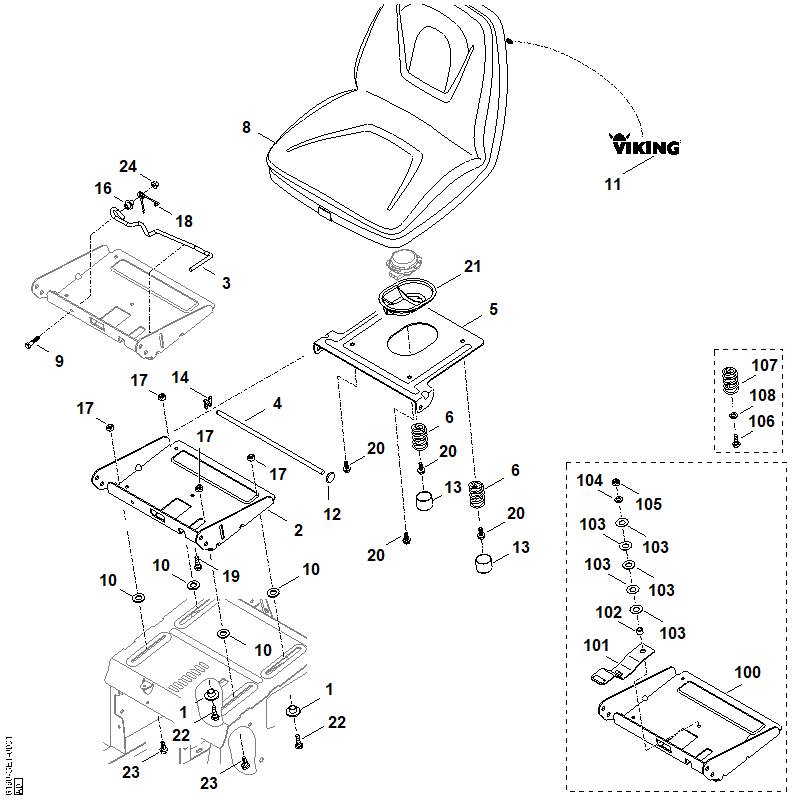 STIHL 6170-760-0301 Sitz positie 8 technische tekening