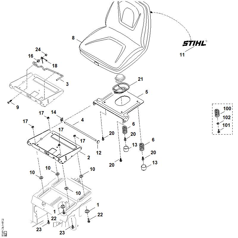 STIHL 6140-763-3210 Bundbuchse positie 16 technische tekening