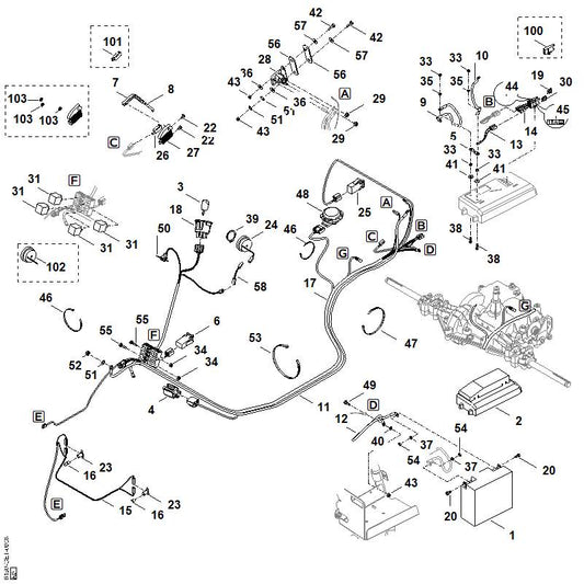 STIHL 6170-403-0200 Batterieabdeckung positie 2 technische tekening