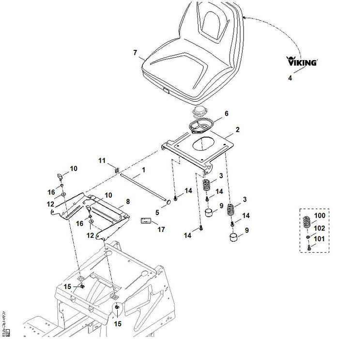 STIHL 9991-003-1048 Käfigmutter M8 positie 15 technische tekening