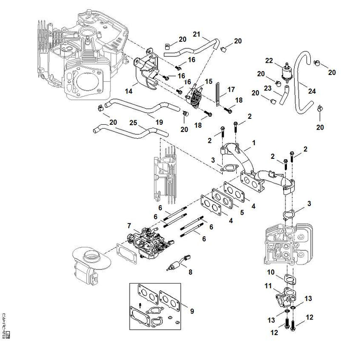 STIHL 0004-007-1807 Reparatursatz Vergaser positie 9 technische tekening