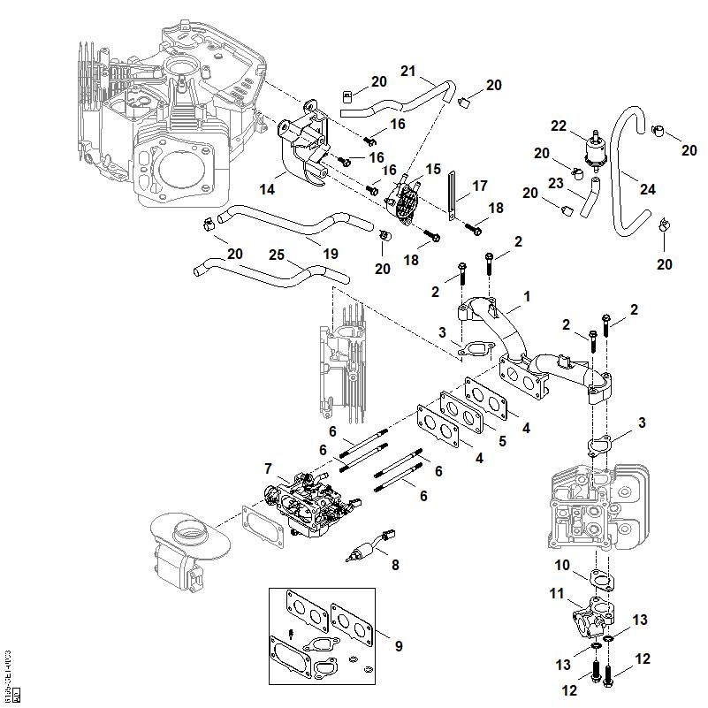 STIHL 0004-129-0925 Dichtung positie 3 technische tekening