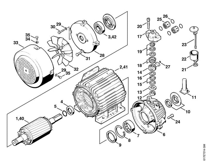 STIHL 9511-003-3874 Rollenlager DIN5412-NUP2306 positie 7 technische tekening