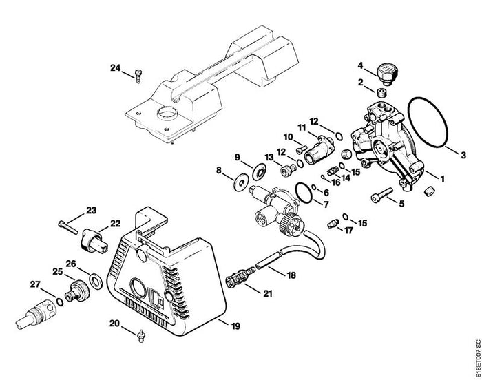 STIHL 4717-791-6105 Bundschraube positie 20 technische tekening