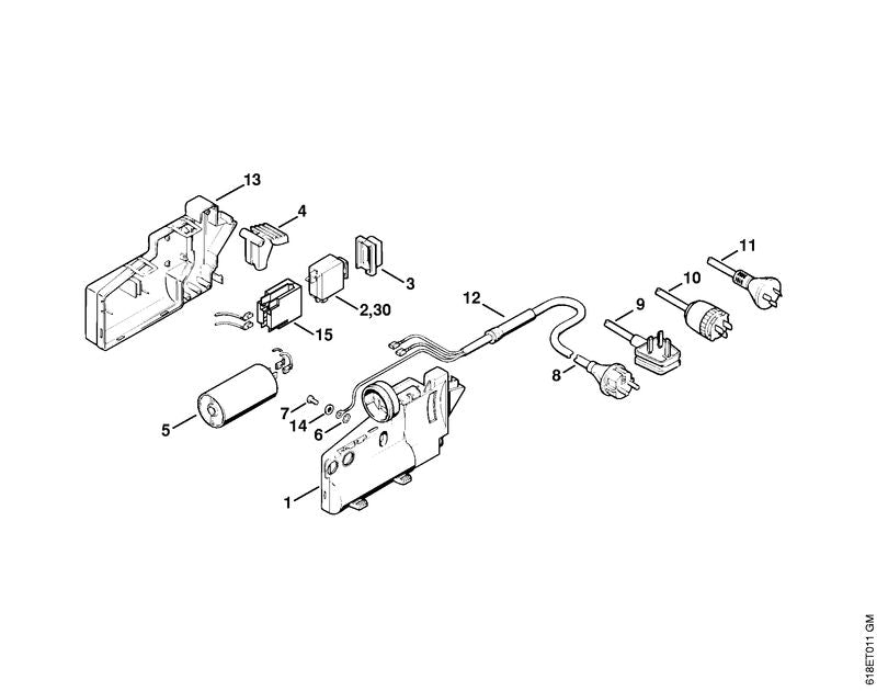 STIHL 4703-435-6000 Halter positie 15 technische tekening