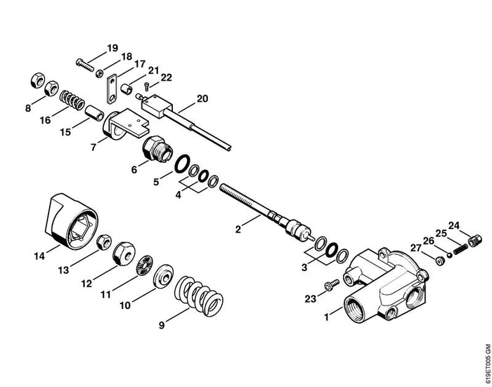 STIHL 9208-260-1140 Mutter DIN439-M8x1-04 positie 8 technische tekening