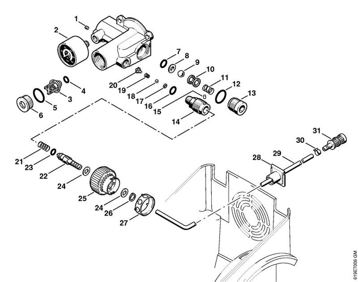 STIHL 9645-948-7471 RDR A 6,5x3-NBR90 positie 4 technische tekening
