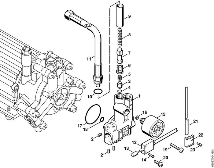 STIHL 9132-216-0910 Gewindestift DIN916-M5x6 positie 2 technische tekening