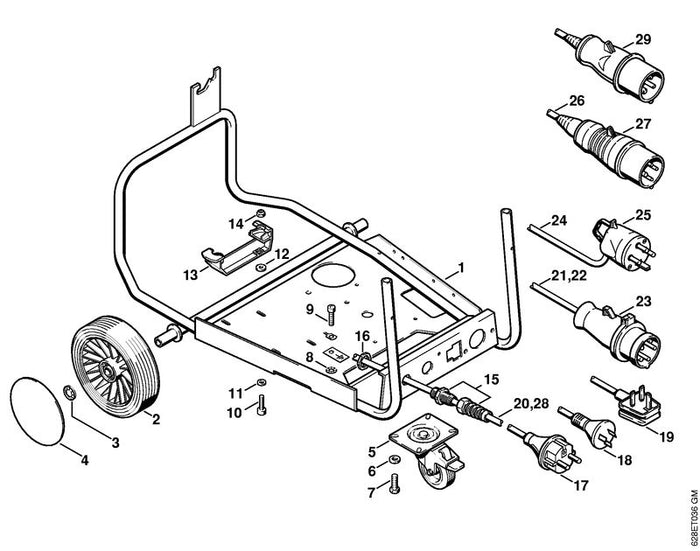 STIHL 9298-021-3581 Scheibe 28,6x20x1,3 positie 3 technische tekening