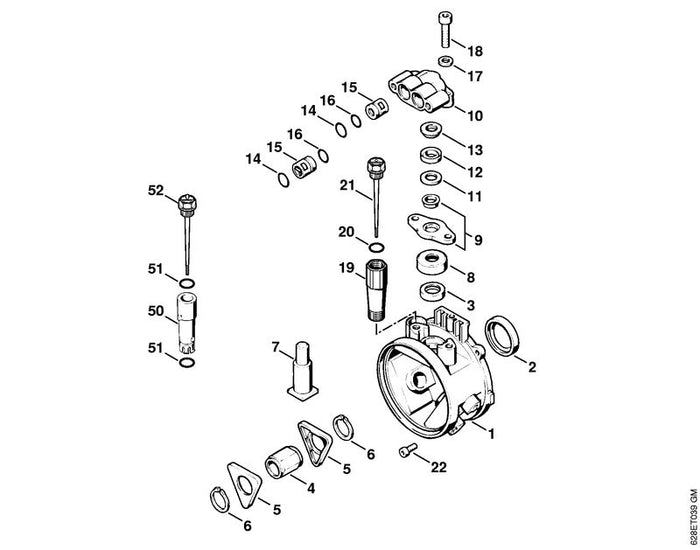STIHL 9645-945-1320 RDR DIN3770-A13,5x1,5 positie 16 technische tekening