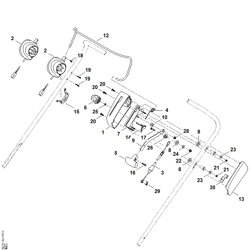 STIHL 6290-430-0410 Totmannschalter positie 2 technische tekening