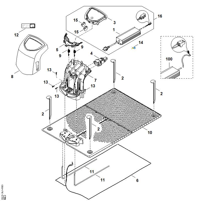 STIHL 0000-967-7242 Warnhinweis positie 14 technische tekening
