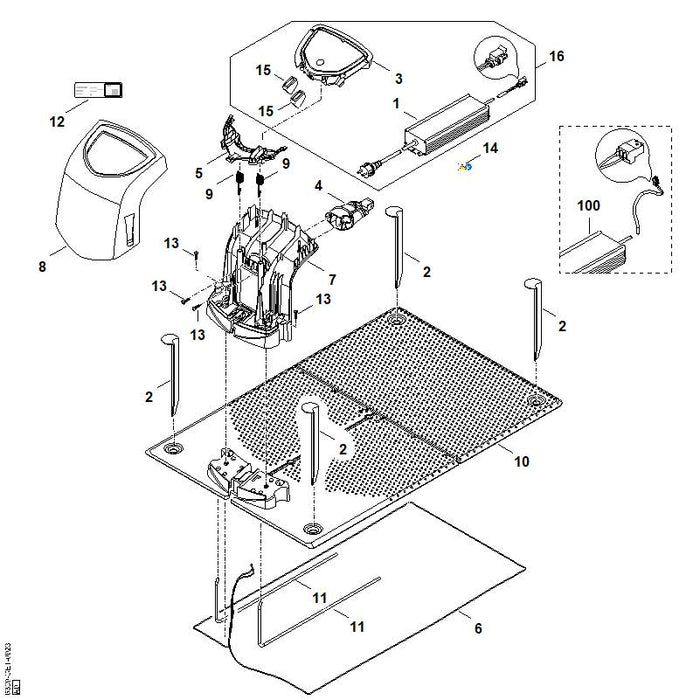 STIHL 0000-967-7242 Warnhinweis positie 14 technische tekening