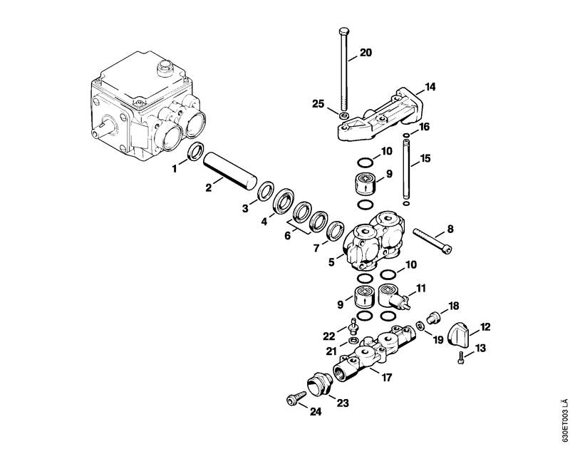 STIHL 4712-708-4300 Drehgriff positie 12 technische tekening
