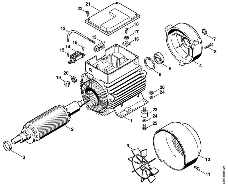 STIHL 4706-602-4300 Puffer positie 23 technische tekening