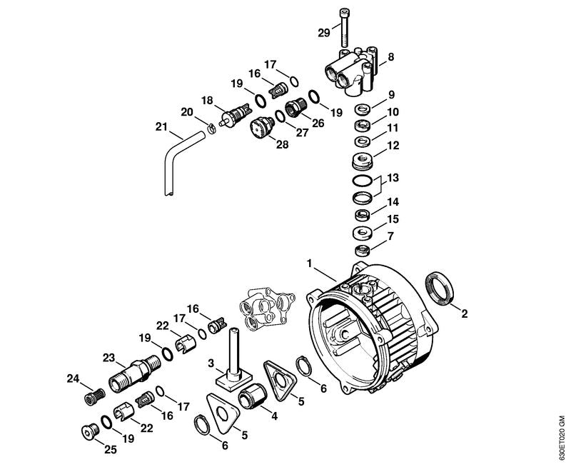 STIHL 4706-007-1052 Dichtungssatz Pumpe positie -1 technische tekening