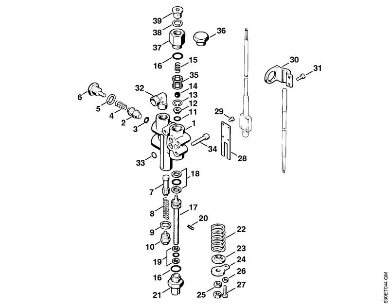 STIHL 4712-511-0100 Gehäuse positie 1 technische tekening