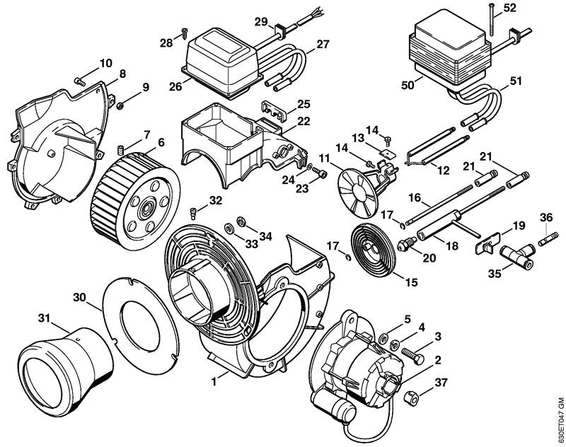 STIHL 4712-520-1000 Brennermotor positie 2 technische tekening