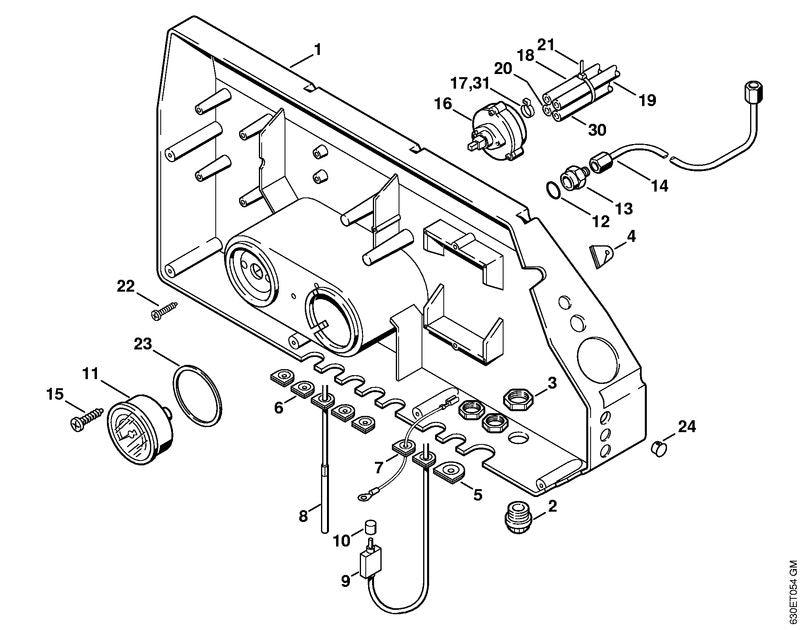 STIHL 4712-430-0500 Reedschalter positie 8 technische tekening