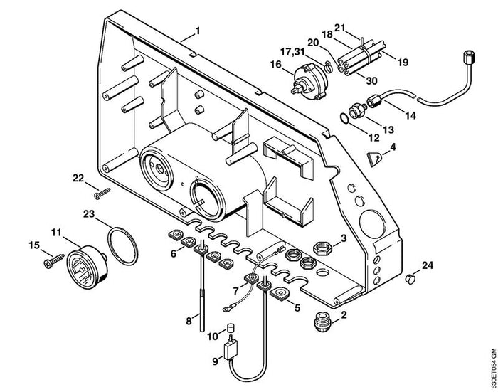 STIHL 9104-003-8778 Schraube P5x20 positie 15 technische tekening