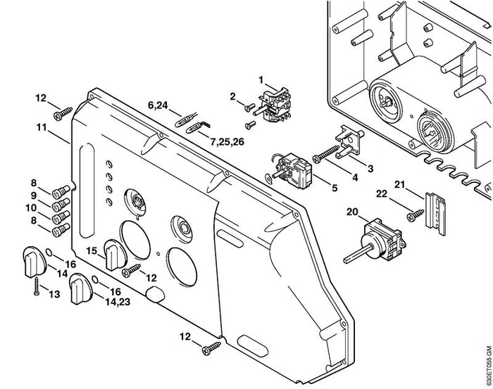 STIHL 9104-003-8775 Schraube P5x18 positie 12 technische tekening