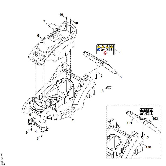 STIHL 6320-706-0710 Abdeckung positie 4 technische tekening