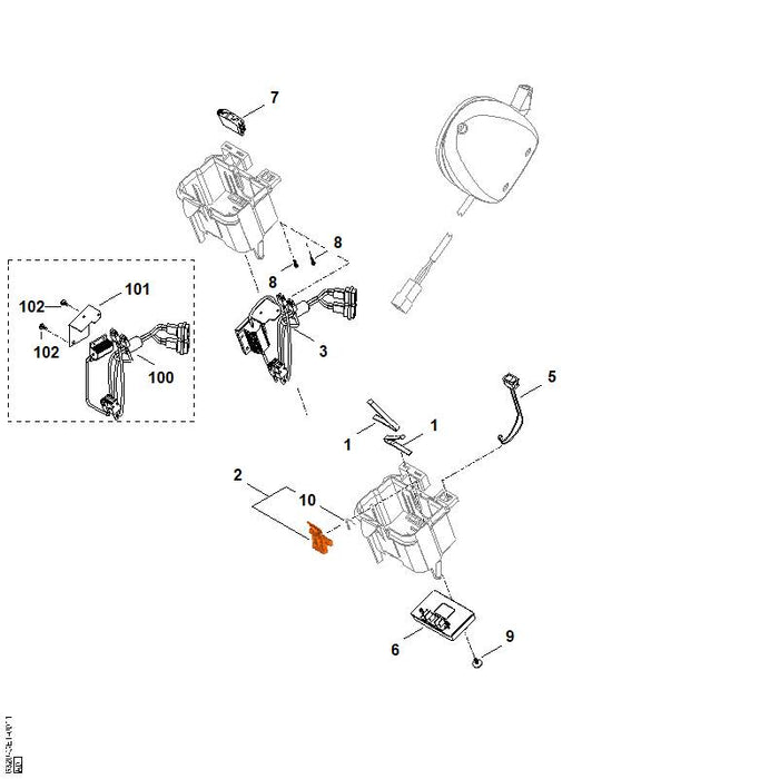 STIHL 6320-430-0505 Schalter positie 5 technische tekening