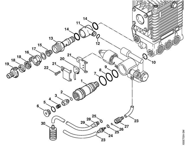STIHL 9645-945-7740 O-Ring 25,07x2,62 NBR Typ 120 positie 8 technische tekening