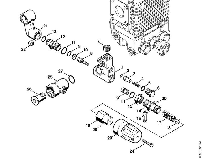 STIHL 9133-381-0290 Gewindestift DIN913-M3x3 positie 20 technische tekening