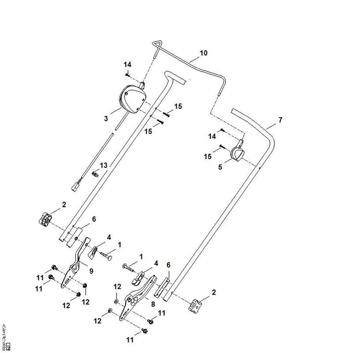 STIHL 6350-764-0210 Schalthebel positie 10 technische tekening