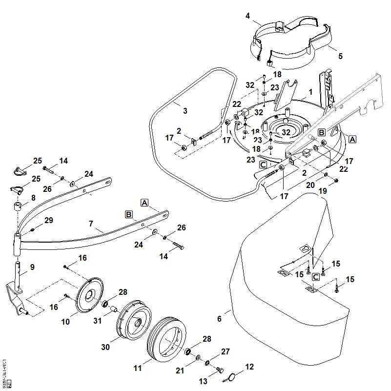 STIHL 6380-780-2106 Radgabel positie 9 technische tekening