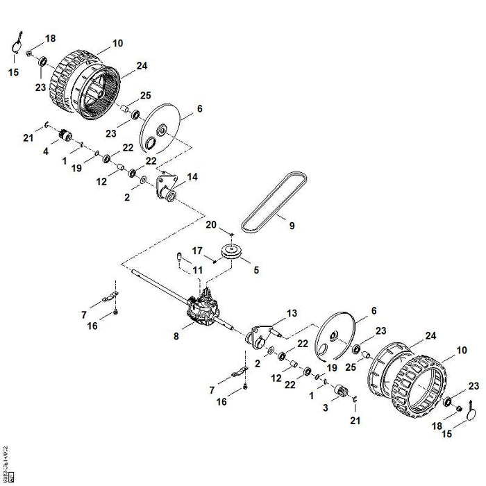 STIHL 6383-700-0401 Rad kpl. positie -1 technische tekening