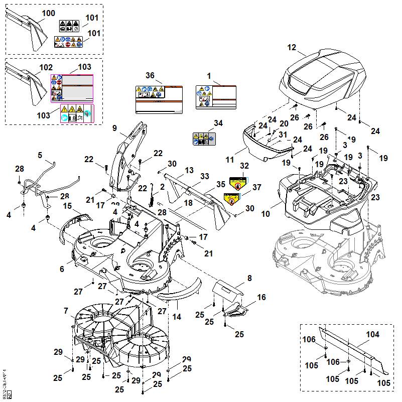 STIHL 6392-405-0700 Magnet positie 3 technische tekening