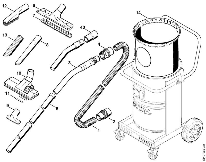 STIHL 4901-502-0710 Filter positie 14 technische tekening