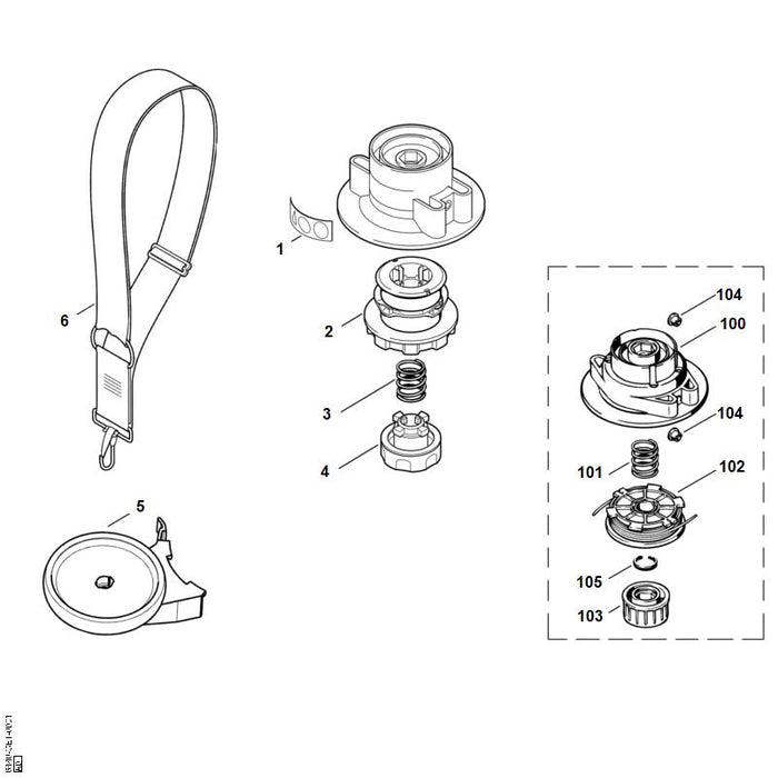 STIHL 4006-710-4000 Kappe positie 103 technische tekening