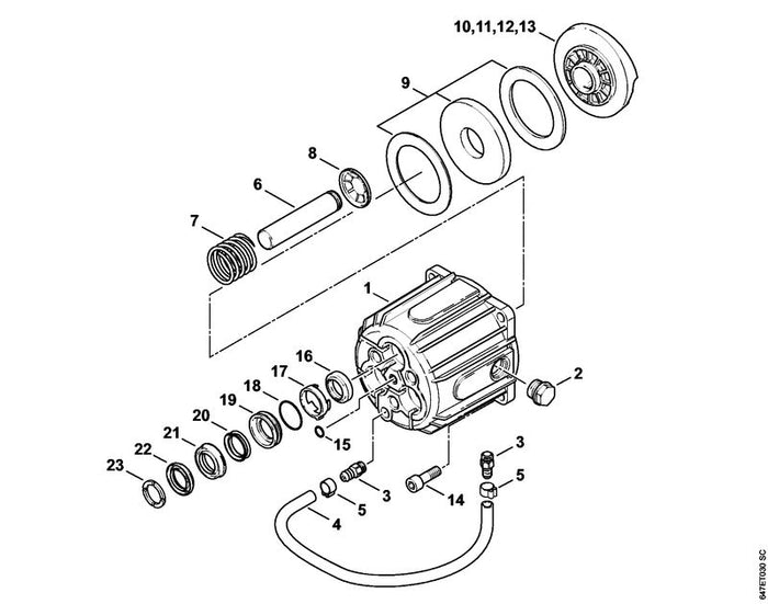 STIHL 9045-371-1830 Zylinderschraube DIN912-M8x25-12.9 positie 14 technische tekening