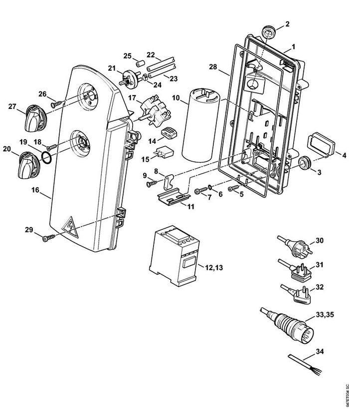 STIHL 9771-021-0930 Schlauchklemme 10/7 positie 24 technische tekening