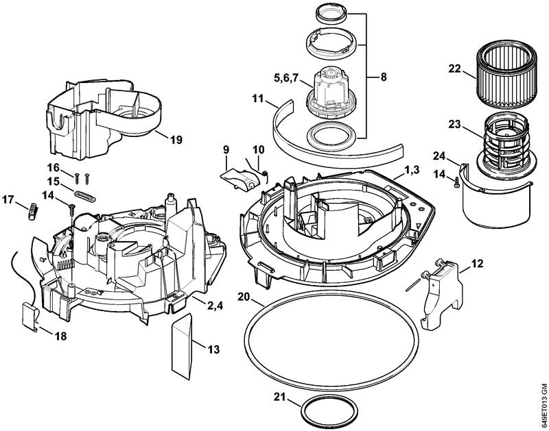 STIHL 4774-717-8300 Ableiter positie 18 technische tekening
