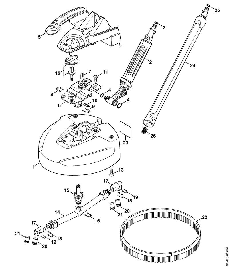 STIHL 4900-504-0502 Borstenring positie 22 technische tekening