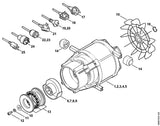 STIHL 4765-600-0200 Elektromotor 230 V/50 Hz positie 1 technische tekening