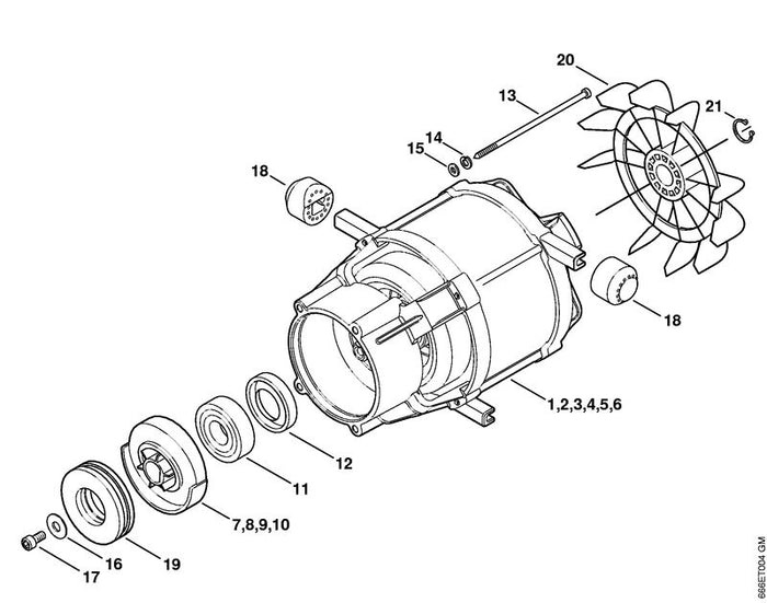 STIHL 9320-630-0140 Federring 6 positie 14 technische tekening